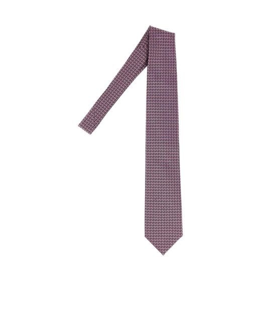 Brioni Purple Embroidered Tie for men