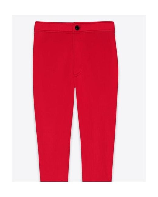 Saint Laurent Red High Waist Skinny Trousers