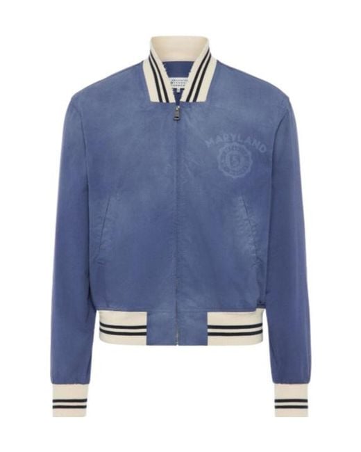 Maison Margiela Blue Denim Varsity Caban Jacket for men