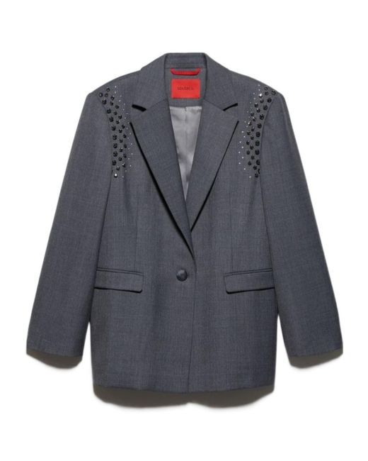 MAX&Co. Blue Long-Sleeved Suit Jacket