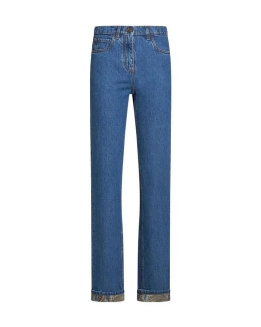 Etro Blue Straight-Leg Jeans