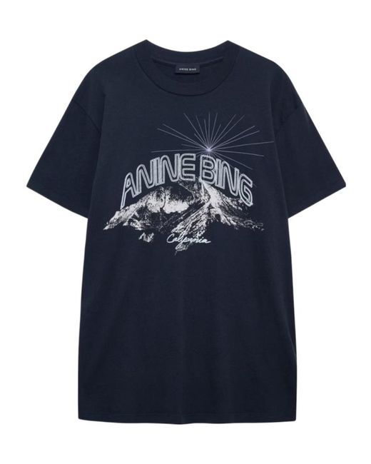 Anine Bing Blue Short-Sleeved T-Shirt
