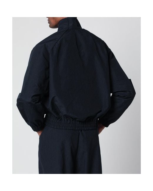 Willy Chavarria Blue Striped Zip-Up Jacket for men