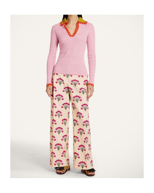 LaDoubleJ Pink Picket Polo Jumper