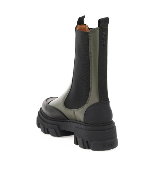 Ganni Black Slip-On Boots