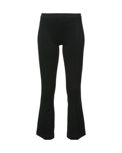 Helmut Lang Black Cropped Flared Ribbed Leggings