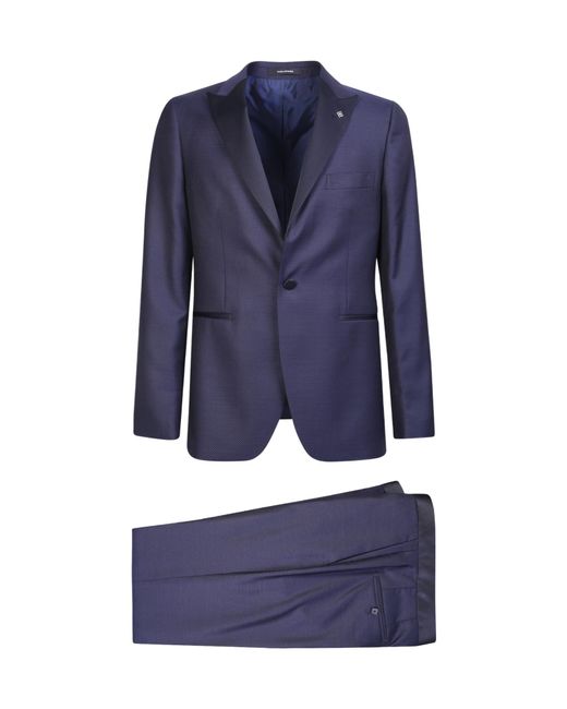 Tagliatore Blue Single-Breasted Three-Piece Suit Set for men