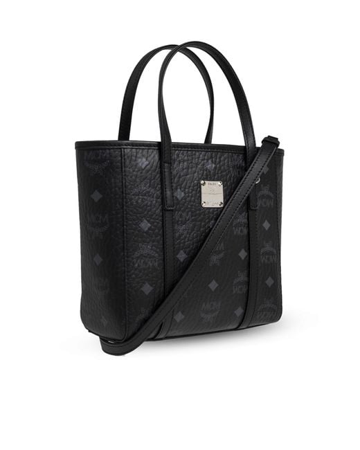 MCM Black Signature Pattern Shoulder Bag