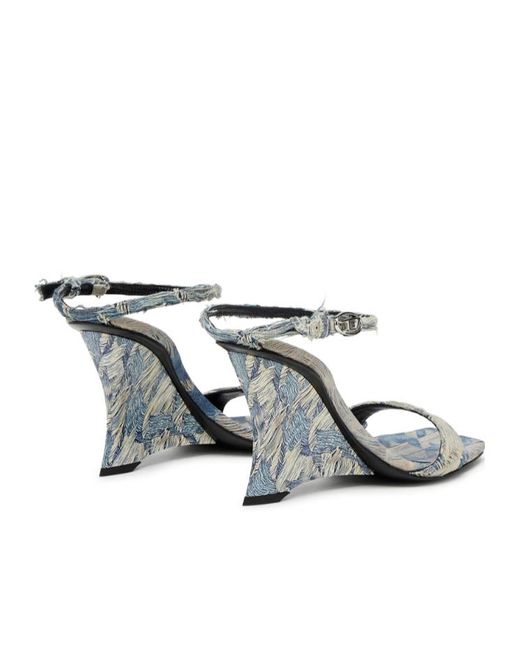 DIESEL Metallic D-Amber-Wedge Sandals