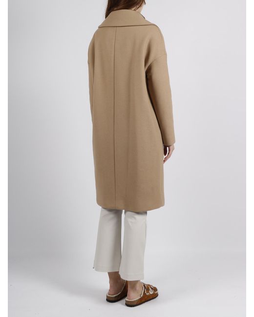 Herno Natural Padded-Collar Single-Breasted Long Sleeved Coat