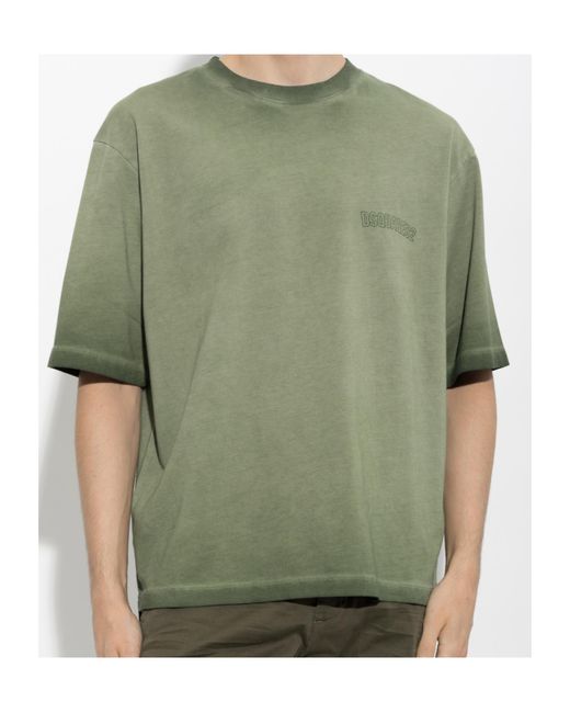 DSquared² Green Crew Neck Short-Sleeved T-Shirt for men