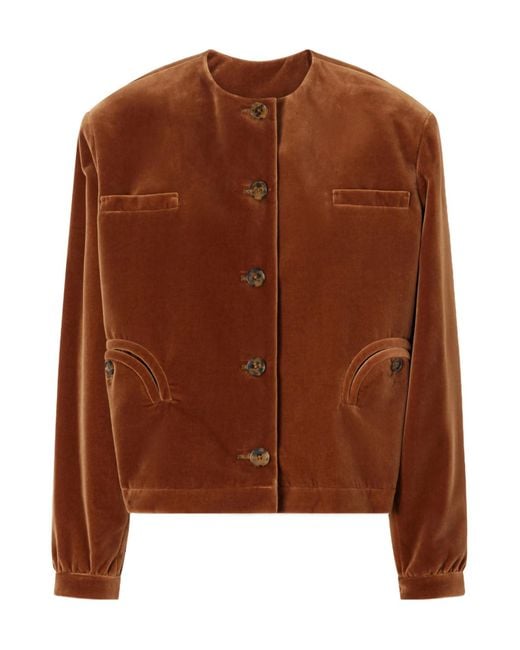 Blazé Milano Brown Jealousy Gliss Cotton-Velvet Jacket