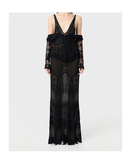 Blumarine Black Worked Cotton Dress