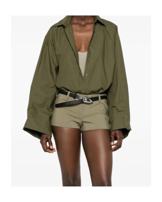 Frankie Shop Green Long-Sleeved Shirt