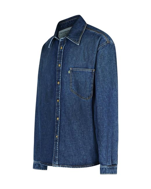 ERL Blue Long-Sleeved Denim Shirt for men