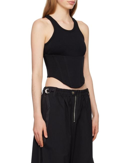 Dion Lee Black Float Corset-Style Top for men