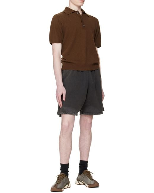 Entire studios Black Standard Elastic Waistband Sweatshorts for men