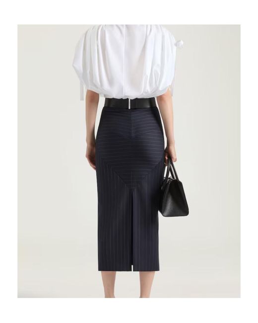 Givenchy Blue Midi Striped Skirt