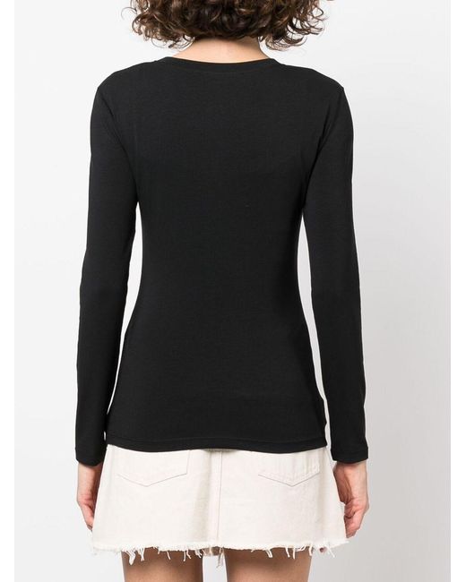 Moschino Black Logo Details Long-Sleeved T-Shirt
