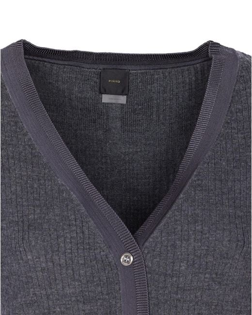 Pinko Blue V-Neck Button-Up Cardigan