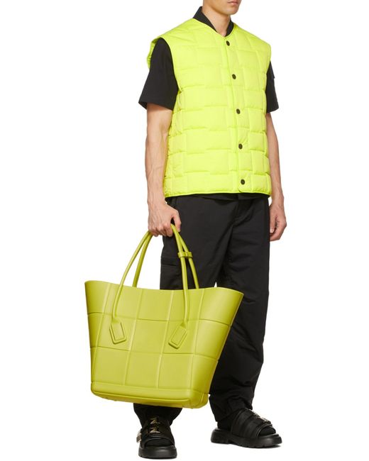 Bottega Veneta Yellow Buttoned V-Neck Padded Vest for men