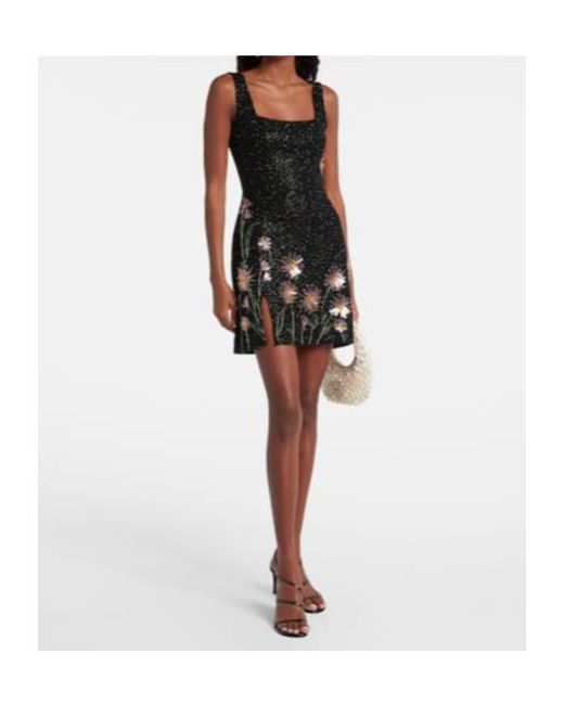 Staud Black Le Sable Beaded Minidress
