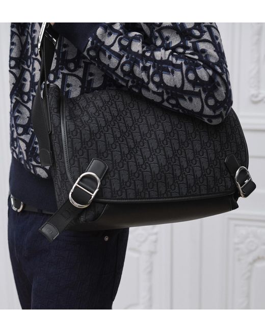 Dior Black Medium Jett Messenger Bag With Flap for men