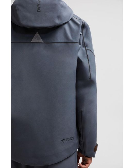 Moncler Blue Grenoble Logo Patch Hooded Jacket for men