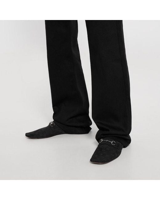 Gucci Black Worn-Out Effect Horsebit Loafers for men