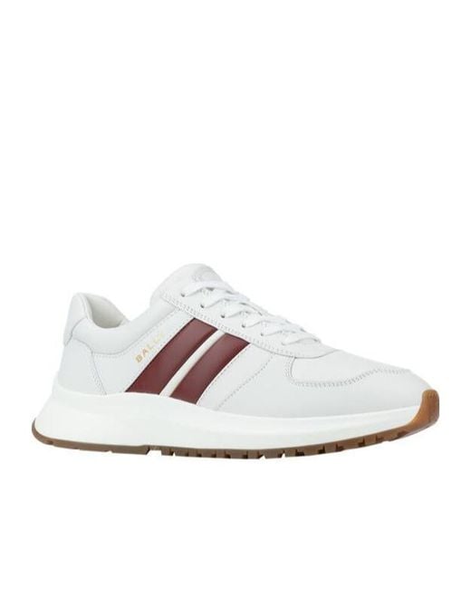 Bally White Logo Sneakers for men