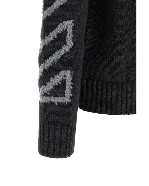 Off-White c/o Virgil Abloh Black Diag Arrow Fuzzy Sweater for men