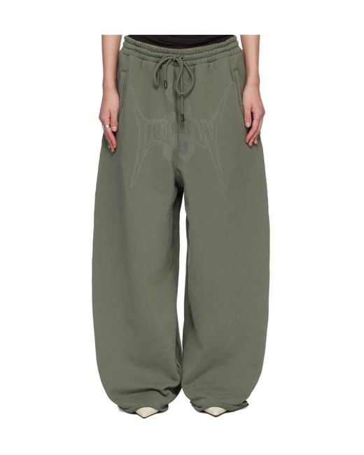Lu'u Dan Green Bontan Drawstring Sweatpants for men