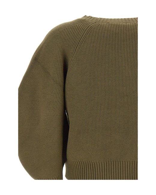 Kaos Green Balloon-Sleeve Knitted Sweater