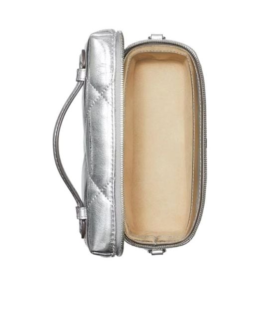 Tory Burch White Kira Diamond Quilted East West Crossbody Bag