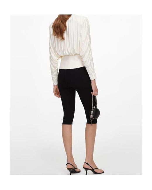 Self-Portrait White Cream Tie-Neck Jersey Top
