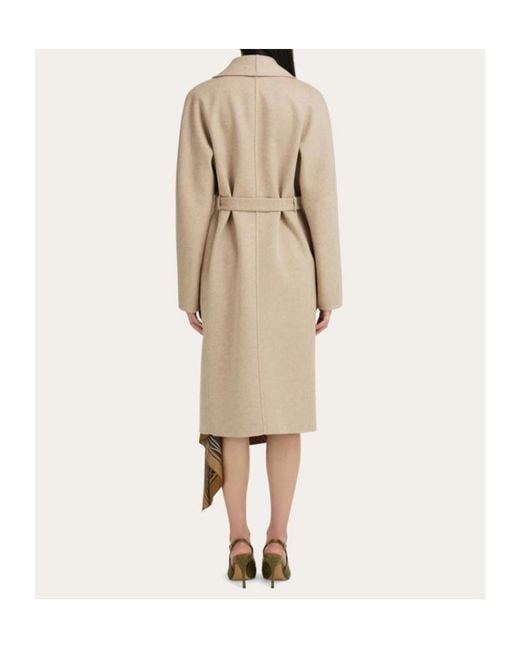 Ferragamo Natural Double Breasted Coat