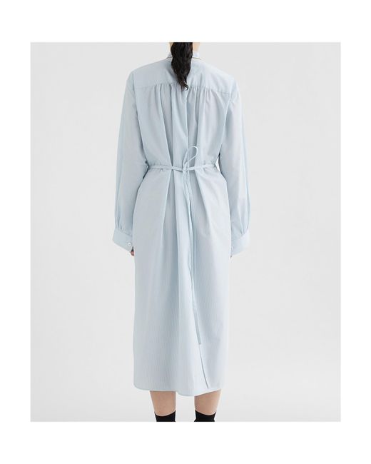 Jil Sander Blue Long-Sleeved Midi Shirt Dress
