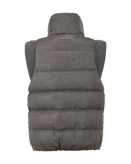 Peserico Gray High-Neck Down Vest