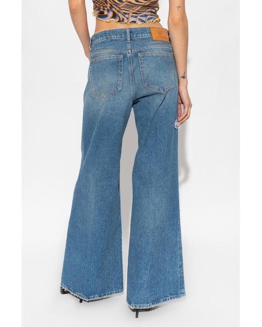 DIESEL Blue Distressed Flared Jeans