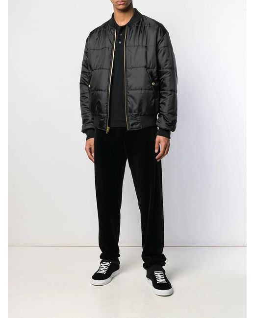 Versace Jeans Yellow Leopard Zipper Baseball Jacket for men