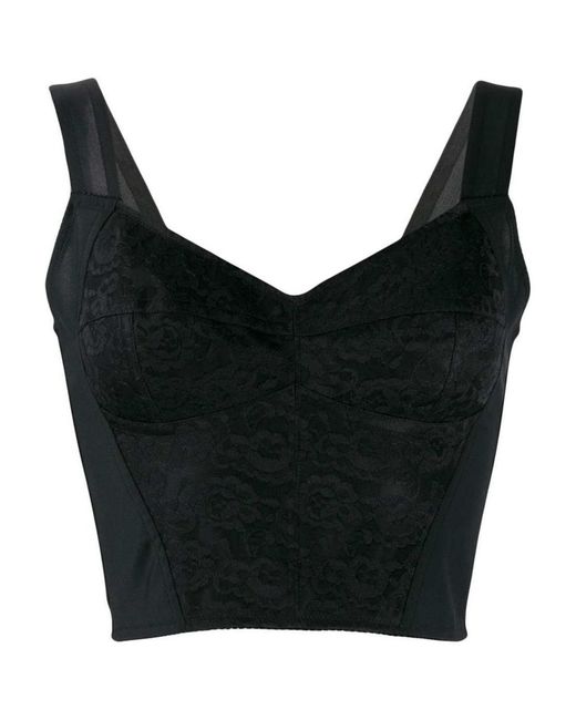 Dolce & Gabbana Black Lace Detailed Corset Top