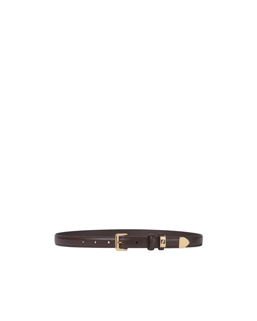 Fendi White Dark Leather Belt