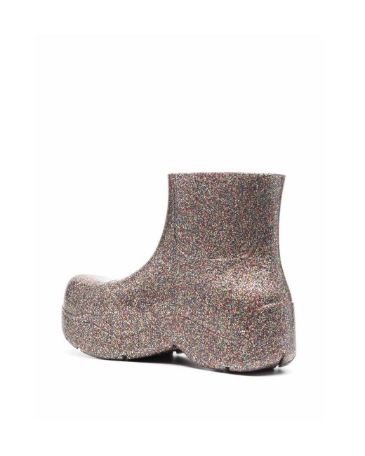 Bottega Veneta Gray Glittered Ankle Boots