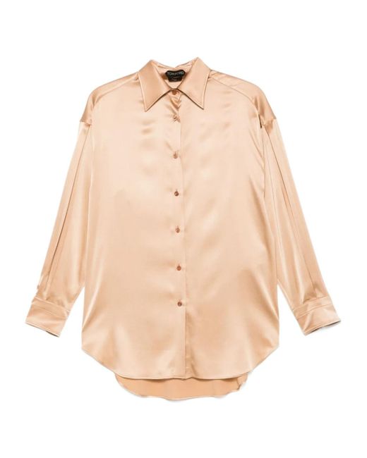 Tom Ford Natural Satin Relaxed Fit Shirt