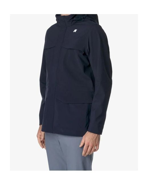 K-Way Blue Manphy Bonded Jacket for men