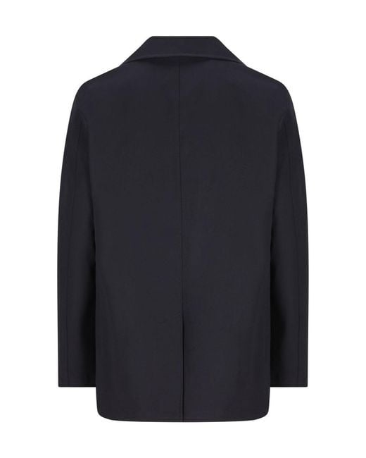 Herno Blue Double-Breasted Long-Sleeved Jacket for men
