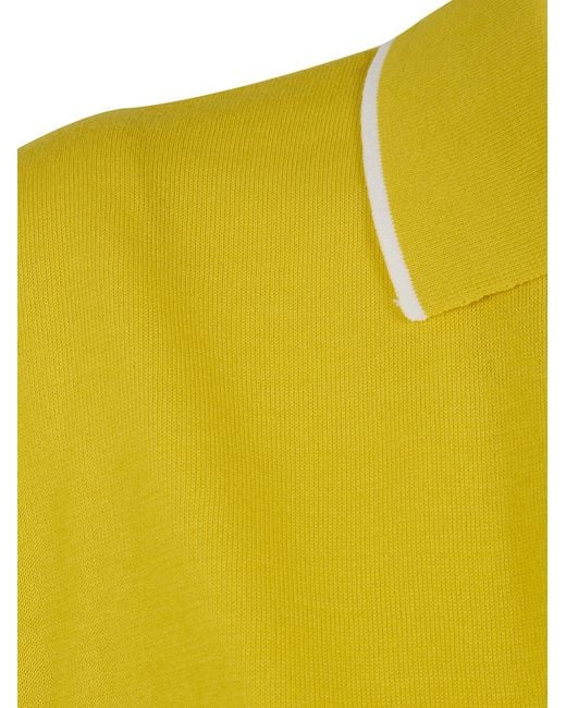Aspesi Yellow Contrast-Trim Polo Top