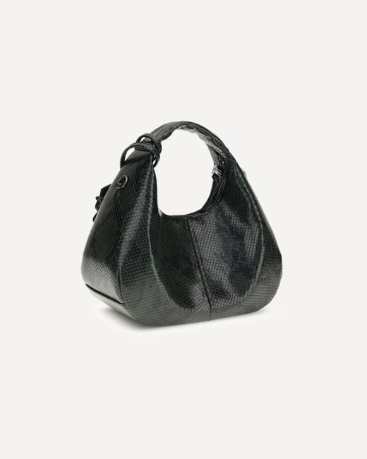 Ganni Black Mini Snake Shoulder Bag