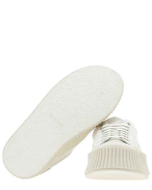 Jil Sander White Logo Casual Sneakers