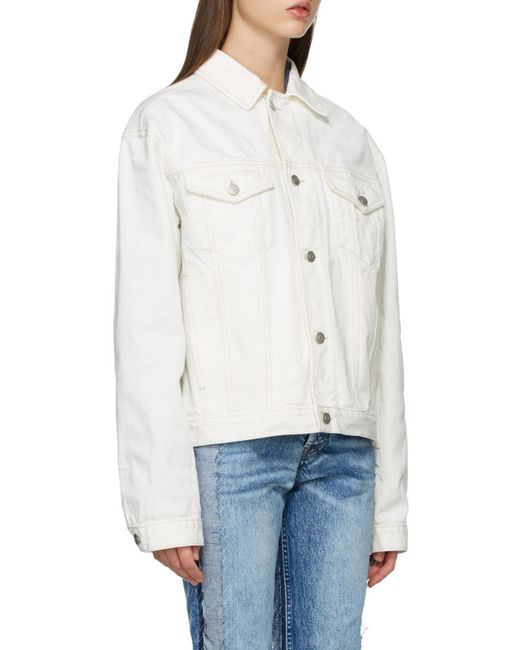 Maison Margiela White Oversized Denim Jacket for men
